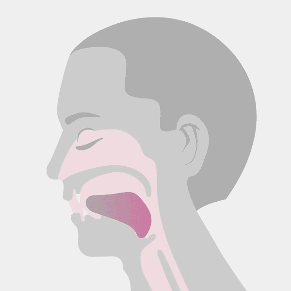 At the base of the tongue